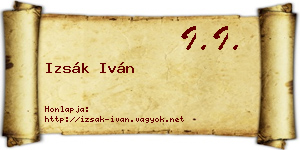 Izsák Iván névjegykártya